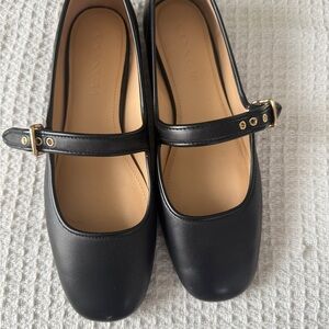 C Rivet Mary Jane Coach Leather